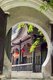 China: A moon gate at Cuiwei Yuan, originally a Guanyin temple now a teahouse, Guiyang, Guizhou Province